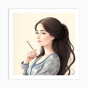 Asian Girl Art Print