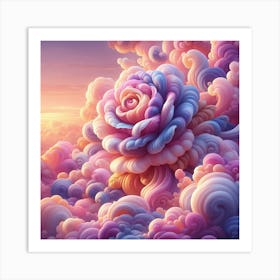 Fractal Rose Art Print