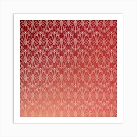 Red Gold Art Deco Art Deco Background Art Print