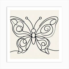 Butterfly Picasso style Art Print