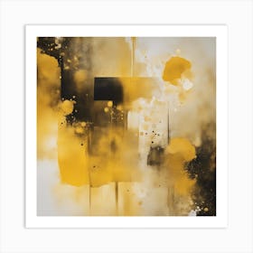 Abstract Minimalist Painting That Represents Duality, Mix Between Watercolor And Oil Paint, In Shade (18) Art Print