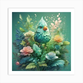 Iillustration, Fantasy Flowers Splash 1 Art Print