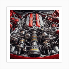 Ferrari Engine Bay Art Print