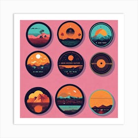 4 Badges Lo Fi Music With Minimalist Design (5) Art Print