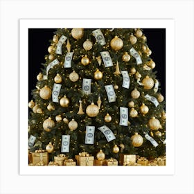 Christmas Tree With Money 5 Art Print