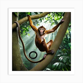 Monkey In The Jungle 3 Art Print