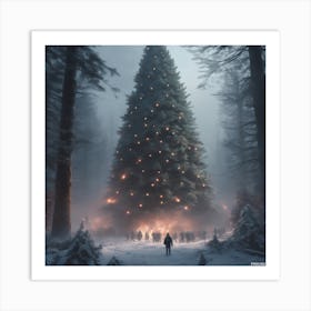 Christmas Tree In The Woods 12 Art Print