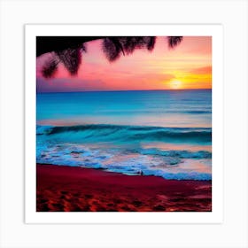 Sunset On The Beach 636 Art Print