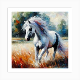 Horse Running In The Field 2 Art Print