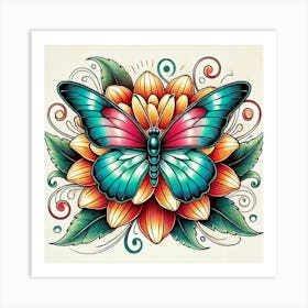 Tattoo Butterfly 4 Art Print