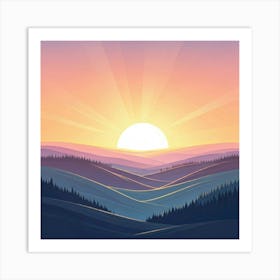 Sunset In The Mountains 2 Art Print