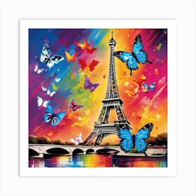 Paris With Butterflies 152 Art Print