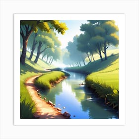 River In The Forest 23 Art Print