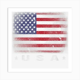 Usa American Flag 4th July Fourth Red White Blue Star Stripe Art Print