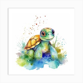 Baby Sea Turtle Watercolour Art Print