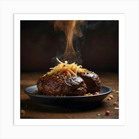 Steak On A Plate Art Print