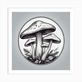 Mushrooms In A Circle 4 Art Print