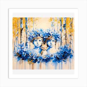 Two Girls In Blue Art Print