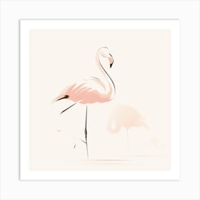 Flamingo drawing Art Print