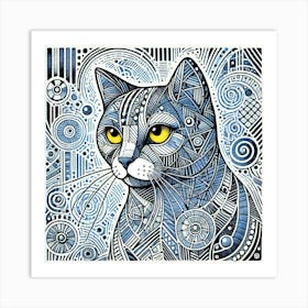 Velvet Ember City Cat Art Print