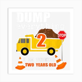 Kids 2nd Truck Theme Birthday Party Gif Age 2 Yr Old Boy Art Print