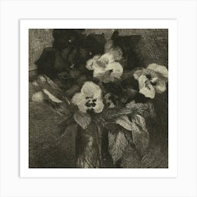 Pansies In A Vase Art Print