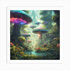 Imagination, Trippy, Synesthesia, Ultraneonenergypunk, Unique Alien Creatures With Faces That Looks (14) Art Print