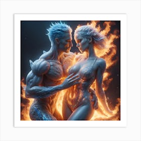 Fire & Ice Love 1 Art Print