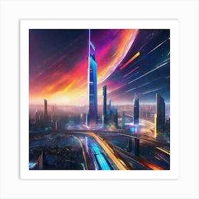 Futuristic Cityscape 93 Art Print