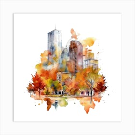 Watercolor Cityscape 3 Art Print