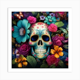 Day Of The Dead Skull 4 Art Print