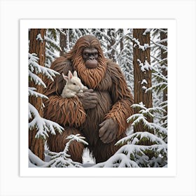 Bigfoot And Bunny 1 Art Print