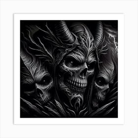 Demon Skulls Art Print