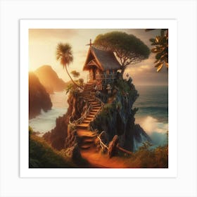 House On The Cliff Art Print