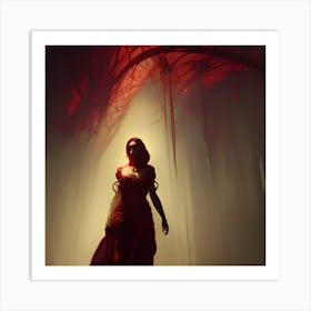 Woman In A Red Dress Art Print