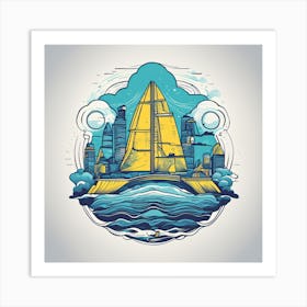 Sailing Boat In The City Art Print