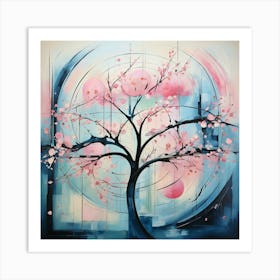 Cherry Blossom Tree Zen And Abstract Art Print Art Print