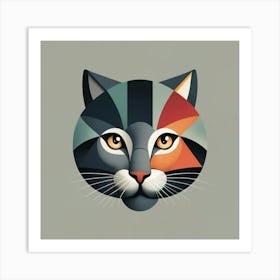 Abstract Cat Art Print