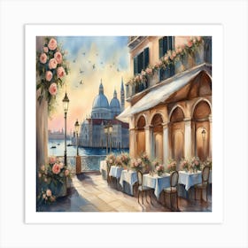 Venice Cafe 1 Art Print