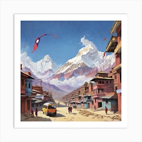 Nepali Village Art Print