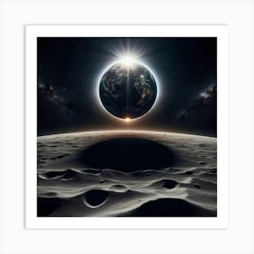 Earth And Moon Art Print