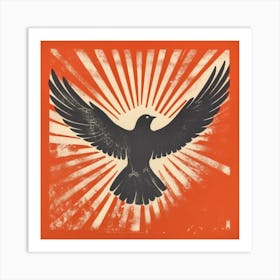Retro Bird Lithograph Dove 2 Art Print