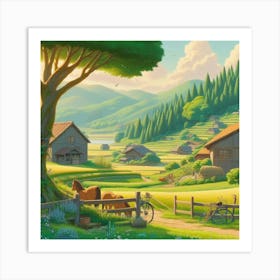 Village In The Countryside Art Print