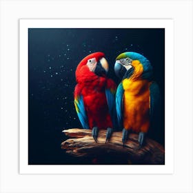 Colorful Parrots Art Print