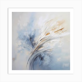 Tranquil Tones: Serene Canvas with Visible Brushwork Art Print