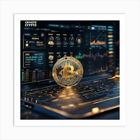 Bitcoin On A Laptop Art Print