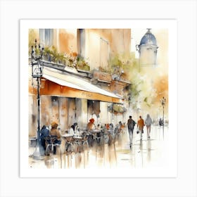 Cafes In Paris Art Print