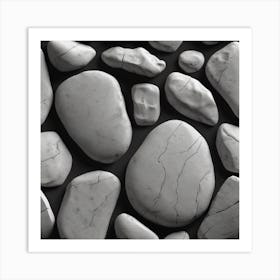 Rocks On A Black Background 1 Art Print