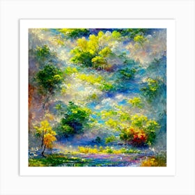 Soft brush strokes and vibrant colors Art Print