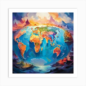 World Map 45 Art Print